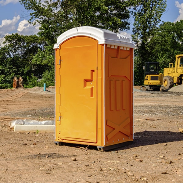 how often are the portable restrooms cleaned and serviced during a rental period in Powersite